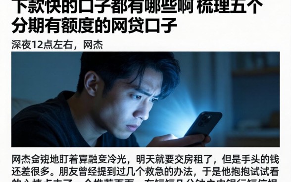 下款快的口子都有哪些啊，梳理五个分期有额度的网贷口子