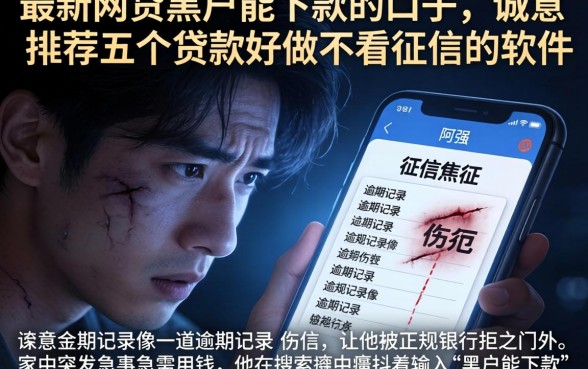 最新网贷黑户能下款的口子，诚意推荐五个贷款好做不看征信的软件