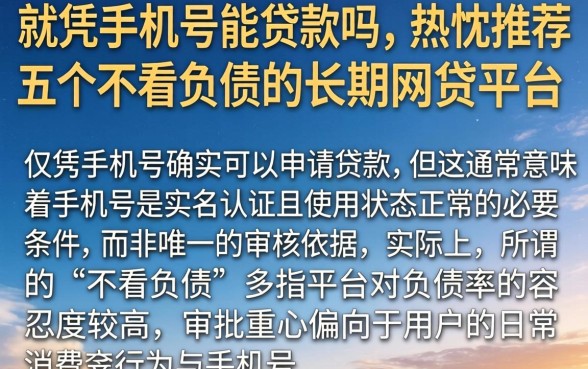 就凭手机号能贷款吗，热忱推荐五个不看负债的长期网贷平台