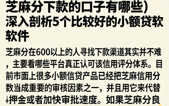芝麻分下款的口子有哪些，深入剖析5个比较好的小额贷款软件