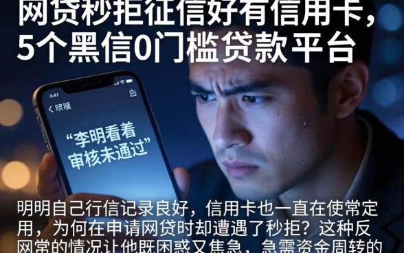 网贷秒拒征信好有信用卡，概括5个黑户0门槛贷款平台