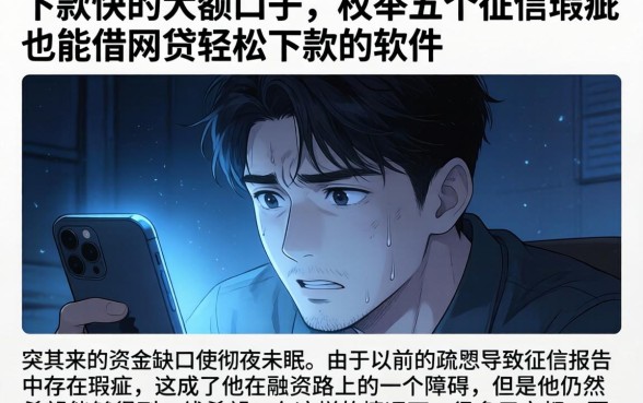 下款快的大额口子，枚举五个征信瑕疵也能借网贷轻松下款的软件
