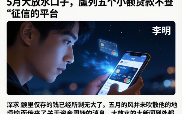 5月大放水的口子，胪列五个小额贷款不查征信的平台