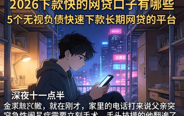 2026下款快的网贷口子有哪些，条列5个无视负债快速下款长期网贷的平台