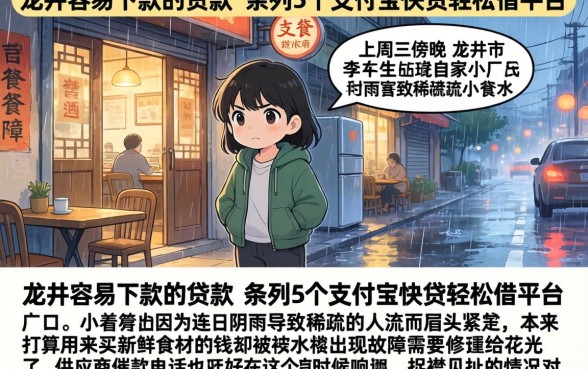 龙井容易下款的贷款，条列5个支付宝快贷轻松借平台