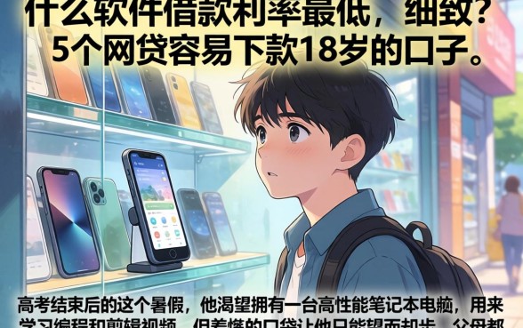 什么软件借款利率最低，细致阐述5个网贷容易下款18岁的口子