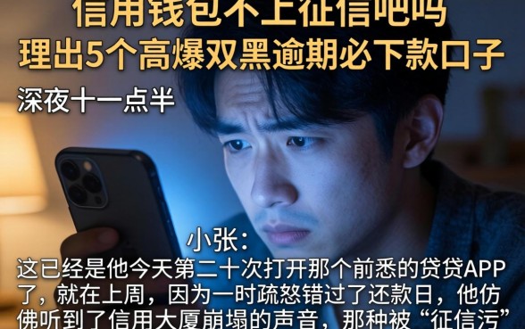 信用钱包不上征信吧吗，理出5个高炮双黑逾期必下款口子