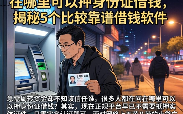 在哪里可以押身份证借钱，揭秘5个比较靠谱的借钱软件