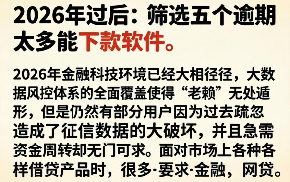 2026年过后，筛选五个逾期太多能下款软件