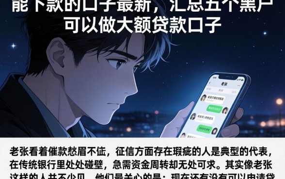 能下款的口子最新，汇总五个黑户可以做大额贷款口子