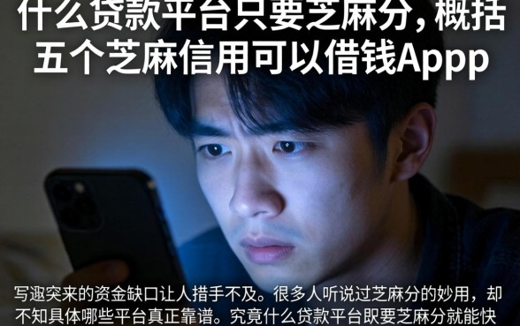 什么贷款平台只要芝麻分，概括五个芝麻信用可以借钱的app