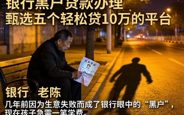 银行黑户贷款办理，甄选五个轻松贷10万的平台