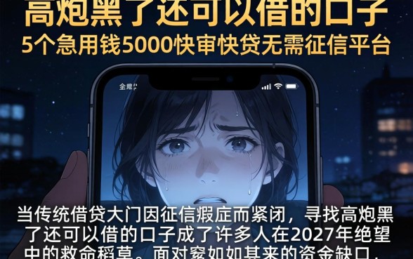 高炮黑了还可以借的口子，详细阐述5个急用钱5000快审快贷无需征信平台