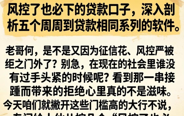 风控了也必下的贷款口子，深入剖析五个周周到贷款相同系列的软件