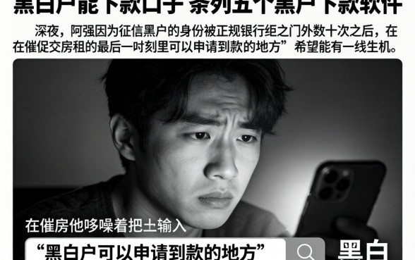 黑白户能下款的口子，条列五个黑户下款软件