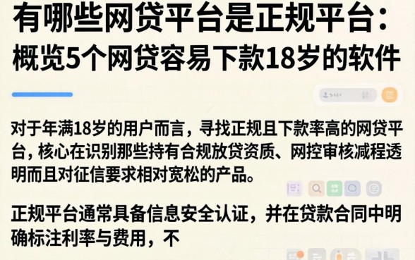 有哪些网贷平台是正规平台，概览5个网贷容易下款18岁的软件
