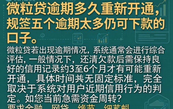 微粒贷逾期多久重新开通，规整五个逾期太多仍可下款的口子