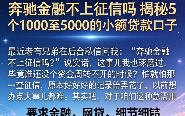 奔驰金融不上征信吗，揭秘5个1000至5000的小额贷款口子