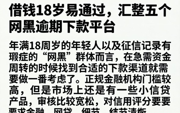 借钱18岁易通过，汇整五个网黑逾期下款平台
