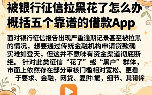 被银行征信拉黑花了怎么办，概括五个靠谱的借款app