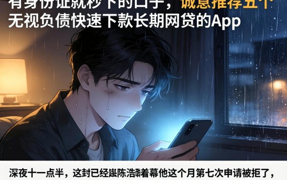 有身份证就秒下的口子，诚意推荐五个无视负债快速下款长期网贷的app