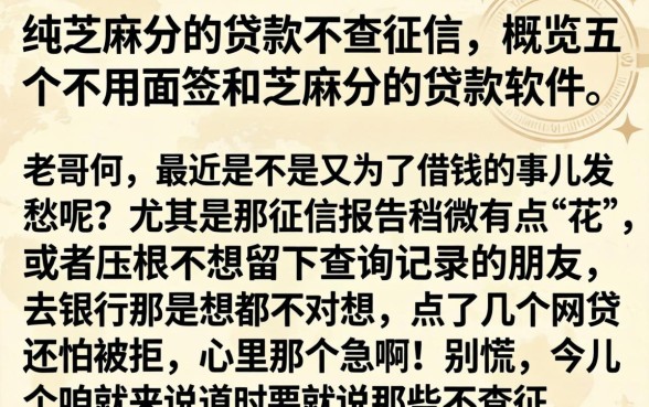 纯芝麻分的贷款不查征信,概览五个不用面签和芝麻分的贷款软件