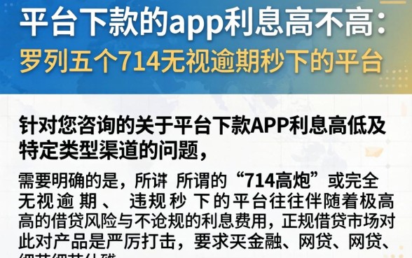 平台下款的app利息高不高，罗列五个714无视逾期秒下的平台