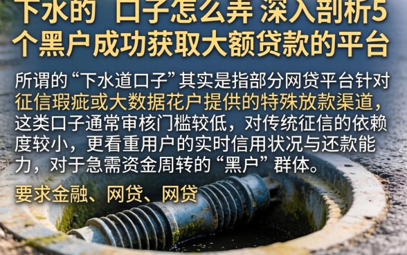 下水道的口子怎么弄，深入剖析5个黑户成功获取大额贷款的平台