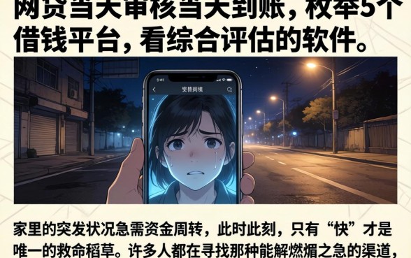 网贷当天审核当天到账，枚举5个借钱平台不看综合评估的软件