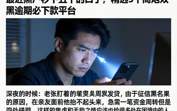 最近黑户秒下五千的口子，精选5个高炮双黑逾期必下款平台