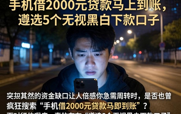 手机借2000元贷款马上到账，遴选5个无视黑户下款口子