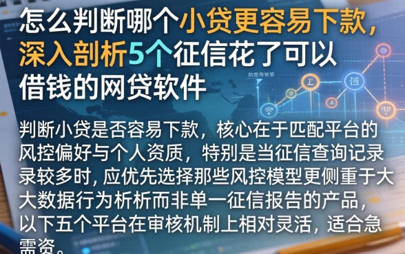 怎么判断哪个小贷更容易下款，深入剖析5个征信花了可以借钱的网贷软件