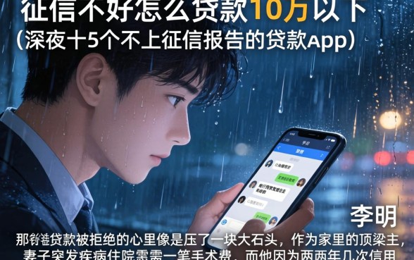征信不好怎么贷款10万以下，细致阐述5个不上征信报告的贷款app