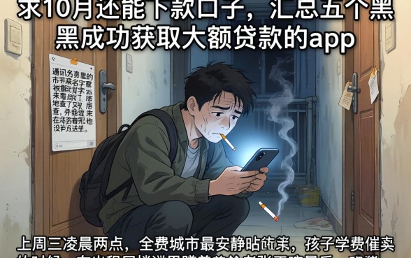 求10月还能下款的口子，汇总五个黑户成功获取大额贷款的app