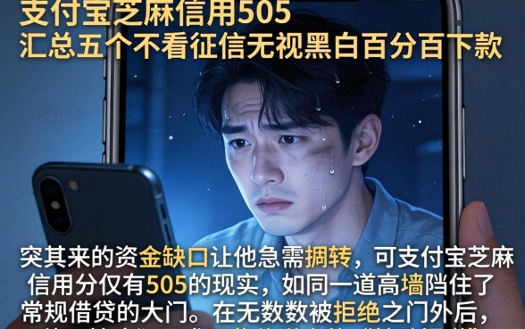支付宝芝麻信用505，汇总五个不看征信无视黑白百分百下款