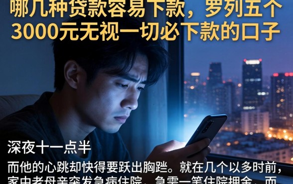 哪几种贷款容易下款，罗列五个3000元无视一切必下款的口子