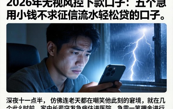 2026年无视风控下款的口子，概括五个急用小钱不求征信流水轻松贷的口子