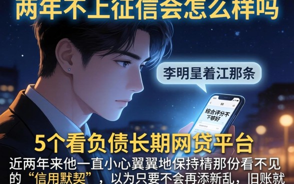 两年不上征信会怎么样吗，陈列5个不看负债的长期网贷平台