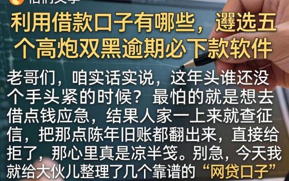 利用借款口子有哪些，遴选五个高炮双黑逾期必下款软件