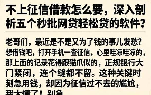 不上征信的借款怎么要，深入剖析五个秒批网贷轻松贷的软件