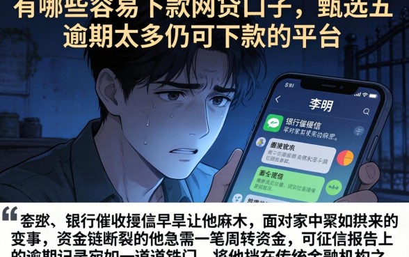 有哪些容易下款的网贷口子，甄选五个逾期太多仍可下款的平台