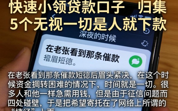 快速小额贷款口子，归集5个无视一切是人就下款