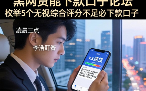 黑网贷能下款的口子论坛，枚举5个无视综合评分不足必下款口子