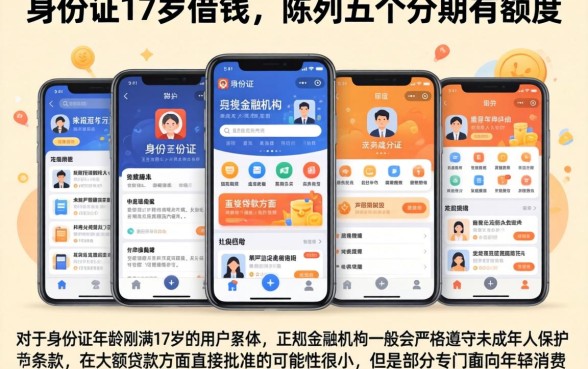 身份证17岁借钱，陈列五个分期有额度的网贷软件