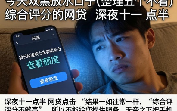 今天双黑放水的口子，整理五个不看综合评分的网贷