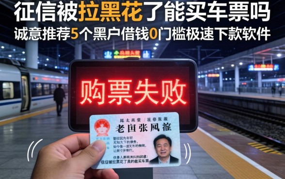 征信被拉黑花了能买车票吗，诚意推荐5个黑户借钱0门槛极速下款软件