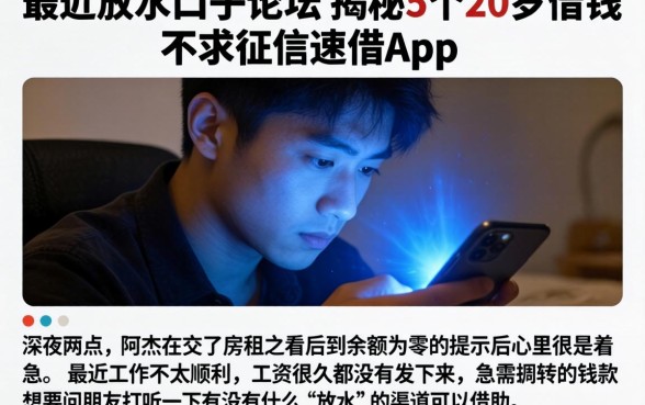最近放水的口子论坛，揭秘5个20岁借钱不求征信速借app