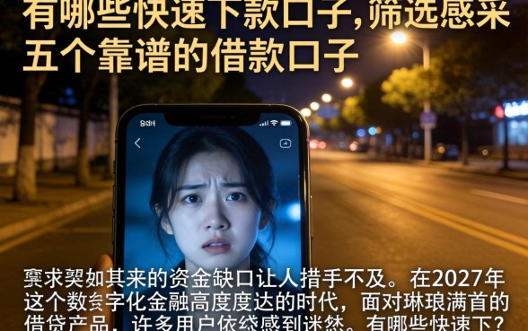 有哪些快速下款的口子，筛选五个靠谱的借款口子