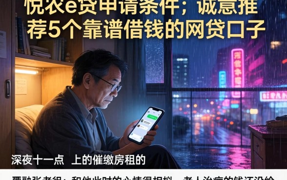 悦农e贷申请条件，诚意推荐5个靠谱借钱的网贷口子