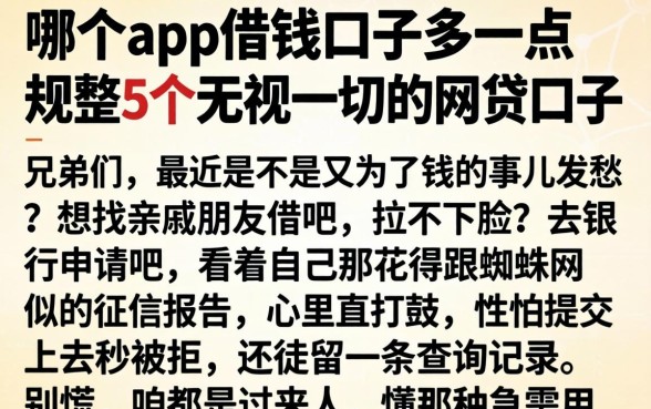 哪个app借钱口子多一点，规整5个无视一切的网贷口子